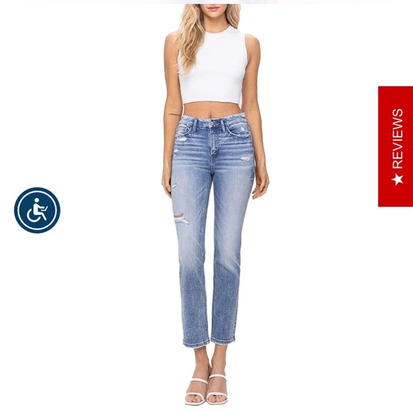 FLYING MONKEY - HIGH RISE CROP SLIM STRAIGHT - F5104 - Picture 11 of 12